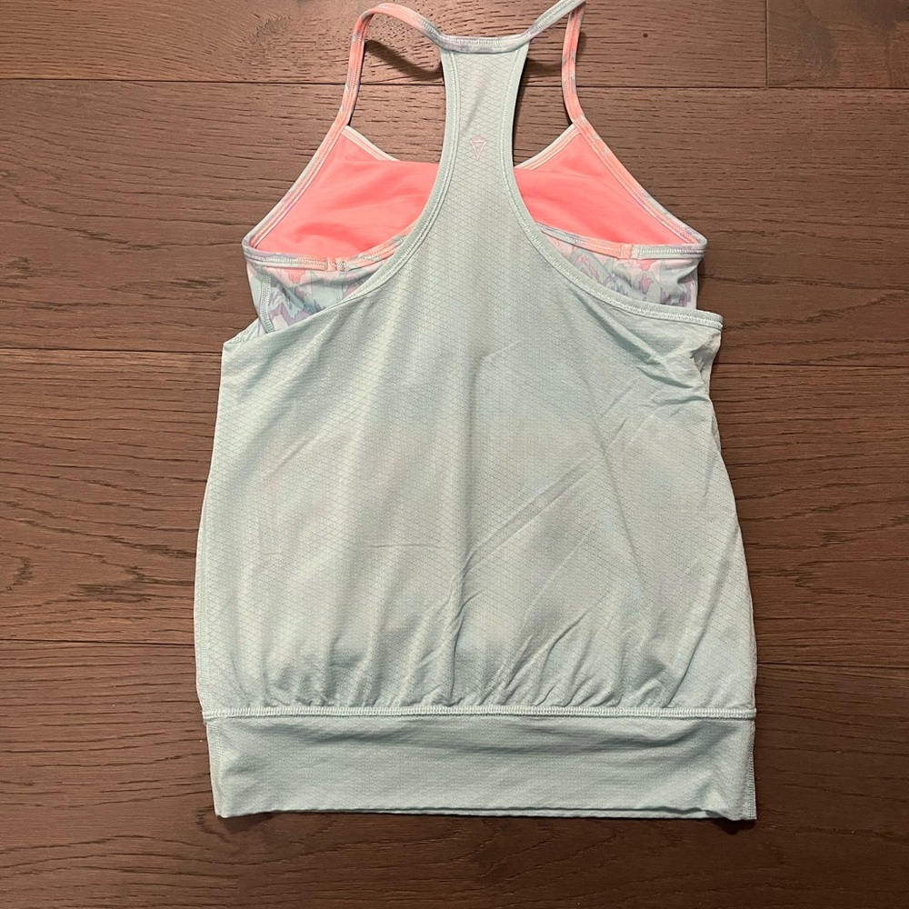 Ivivva by Lululemon aqua double Dutch girls tank sz 8 new